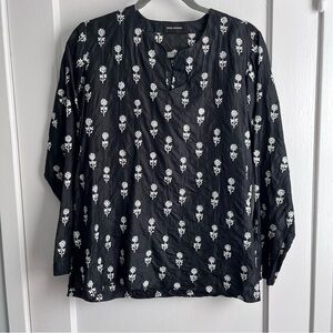 Silk Floral Embroidered Blouse S/M